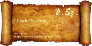 Misek Szidor névjegykártya